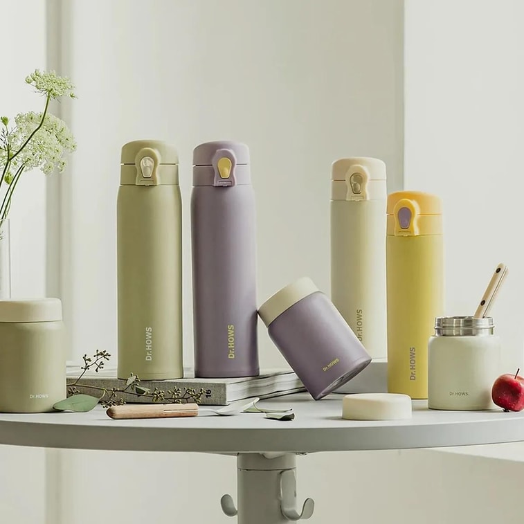 Atti One-Touch Thermal Bottle, 11.83 fl oz, #Beige, Vacuum Insulated Hot & Cold Lightweight 4