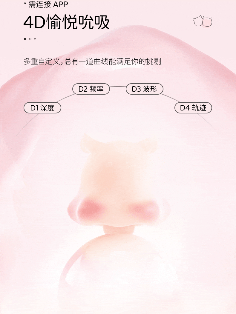 Jouet d'aspiration pour adultes, modèle "POPOCAT Little Elephant" pour filles, version APP, pour femmes, masturbateur, 1 pièce