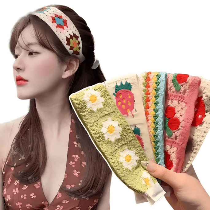 홍교시장 레트로 스타일 벨크로 디자인 헤드밴드, 싱글 오키드 팩