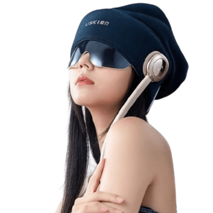 凉介 R2睡眠器头部按摩器按摩帽头皮颈椎眼部 墨黛藏蓝第二代 1件装