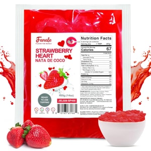 Fanale Strawberry Heart Shaped Jelly Nata De Coco For Boba Tea 400g