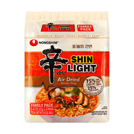 Premium Shin Light Ramyun, Air Dried Noodle Soup Ramen , 4Pcs*97g 【75% Less Fat】