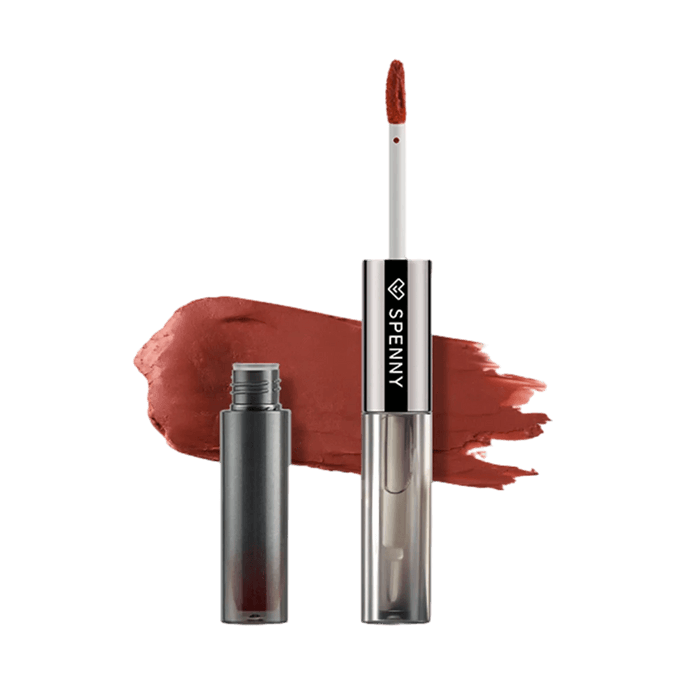 Dual-Ended Lip Gloss & Velvet Mousse – Glossy Finish & Transfer-Resistant Formula | #193 Cinnamon Beige 【HOT】