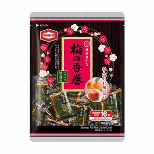 【日本直邮】 日本 KAMEDA龟田 龟田制果 梅子味海苔卷糯米仙贝米果 16枚