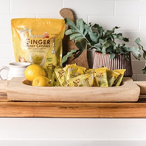 Original Ginger Honey Crystals 30x18g Sachets-Instant  Ginger Tea-All Natural Caffeine-Free, Soothes Stomach, Relieves Phlegm/Sore Throat/Stuffy Nose, Warming Body & Refreshing Mind