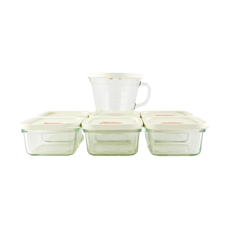 韩国GLASSLOCK 高硼硅玻璃饭盒 密封防漏微波炉冰箱适用保鲜盒 14件套&7容器+7盖  4