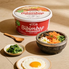 Vivid Kitchen Bibimbap Freeze Dried Mixed Rice Bowl , 3.8 oz 【3 Min Microwave Ready To Eat】