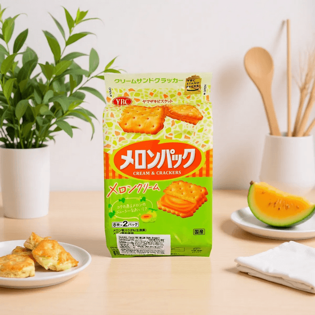 日本YBC山崎 蜜瓜奶油味夹心饼干 16枚入 148.8g