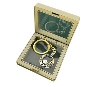 Cute Chinese Style Panda Keychain Small Gift Chewing Bamboo Panda 2.6*2.6cm