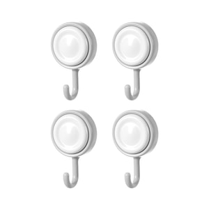 Wall-Mounted Hooks Door Key Hooks No-Mark Hooks Grayish White (4-Pack)