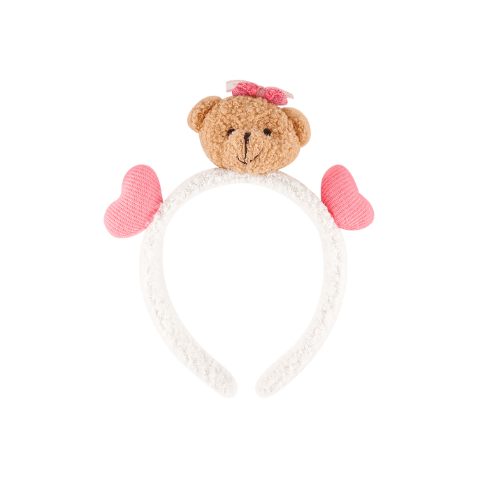 Heart Bear Headband White 1pc