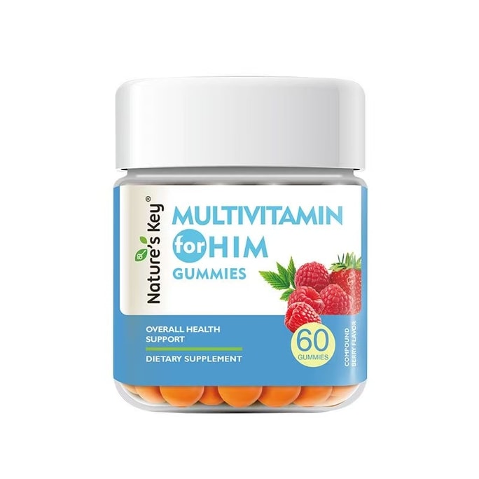 Men's Multi-Vitamin Gummies 60 pieces per bottle [20 Customized Nutrients for Men]