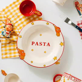 Cute Twinkle Twinkle Ceramic Deep Plate for Pasta 9.5"