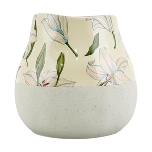 타원형 핸드핀트 꽃병 넓은 입구 꽃병 장식용 백합 꽃