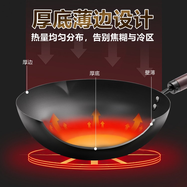 WANGYUANJI 【Stir-Frying For Wok Hei】32CM Chinese Ultimate Iron