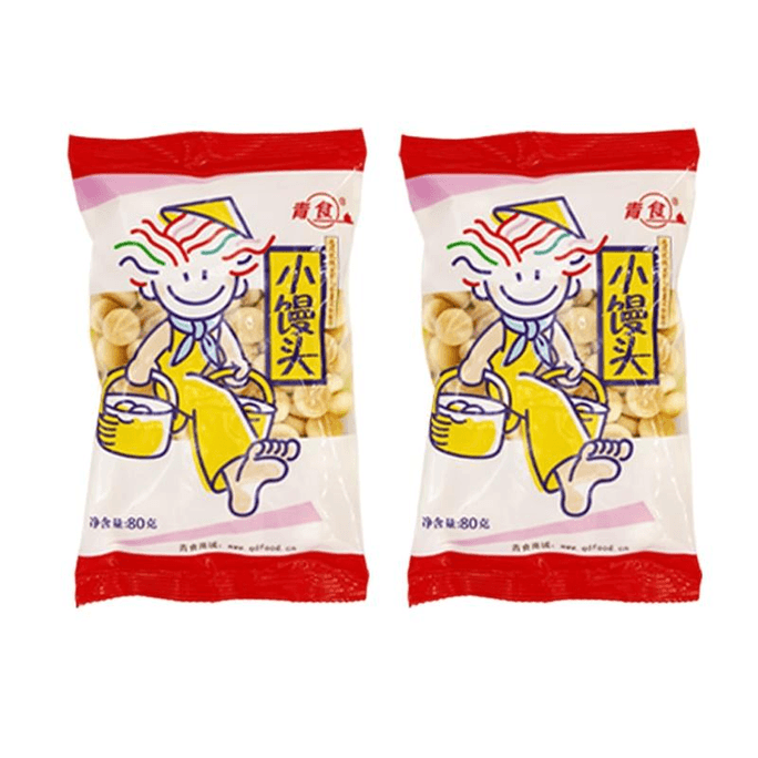 【中国直送】青師 卵・パイナップル・豆ミニパン 80g×2袋