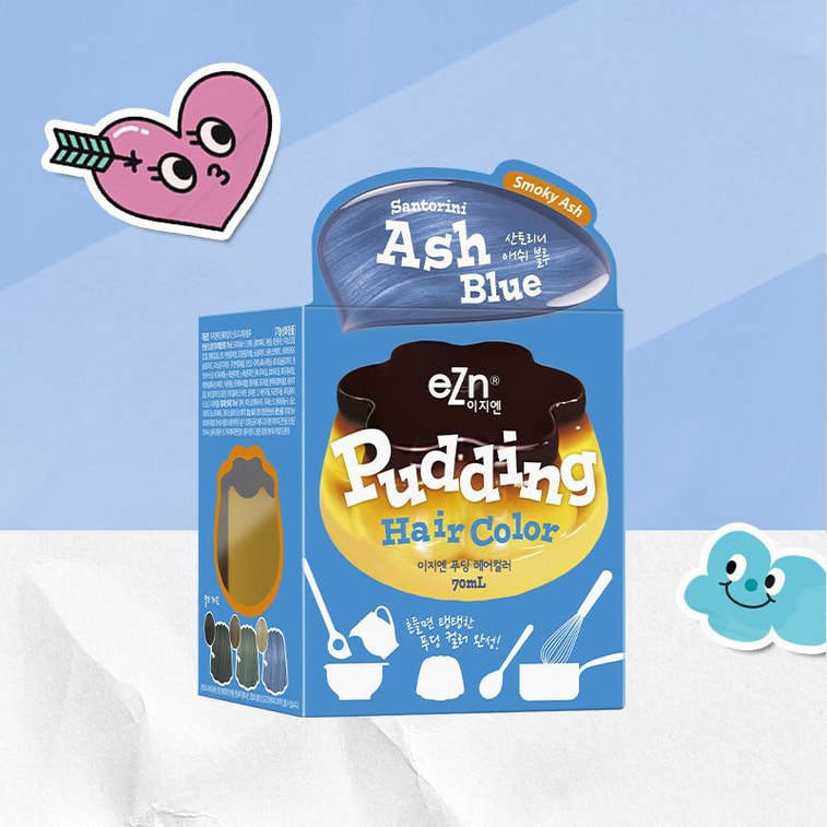 eZn グレーブルー プディングヘアダイ（韓国）、植物由来、アンモニアフリー、140ml 3