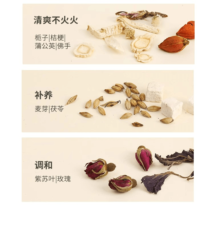 【中國直郵】 有悅 梔子佛手茶 熬夜上火佛手玫瑰茯苓養生茶組合茶包 70g/盒