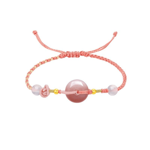 [중국 직배송] 저우류푸 여성용 금팔찌, 3D 입체형 금 마노 캘세도니 안전 버클 팔찌, 새해 선물 *1개