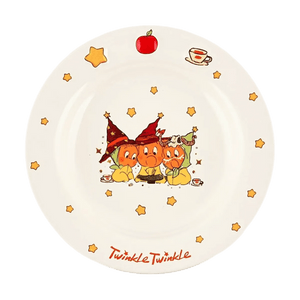 川岛屋 苹果星星人浮雕盘 萌趣家用陶瓷盘子 17.78cm