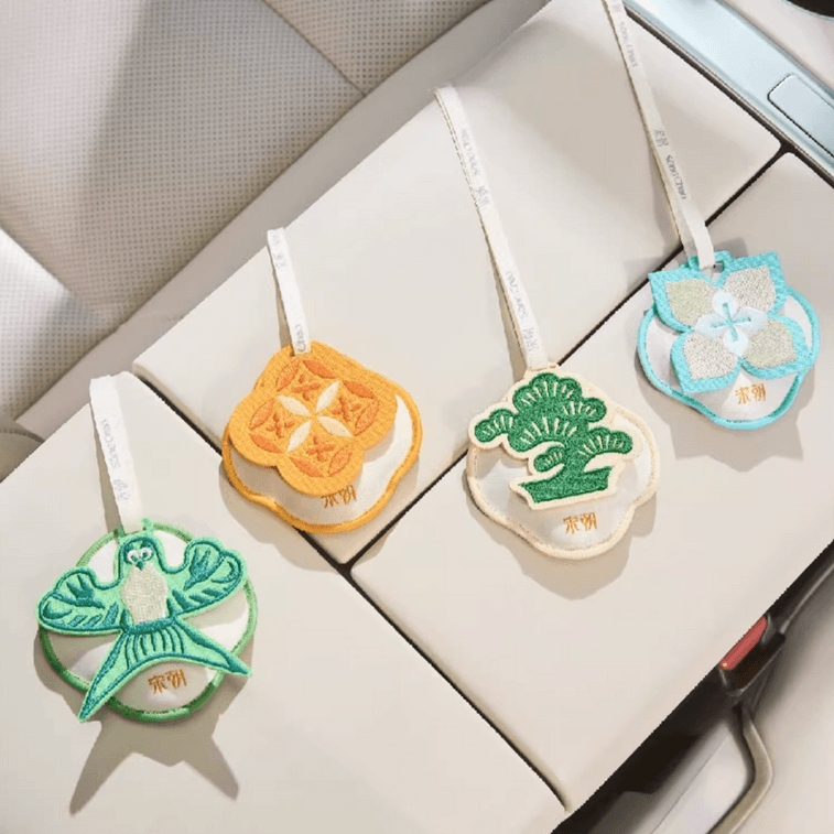 Four Seasons Embroidery Fragrant Sachet Car Aromatherapy Wardrobe Hanging Sachet Zhibai Gardenia Blossom, 0.35 oz 6