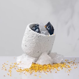 Cold Mountain Collection Fragrance Stone Set - Moonlit Golden Osmanthus (Container *1, Crystal Stone *1 bag, Essential O