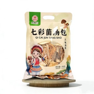 【中國直郵】 健康其他 雲南七彩菌湯包羊肚菌杏鮑菇猴頭菇蟲草花乾貨菌菇煲湯108g*1包