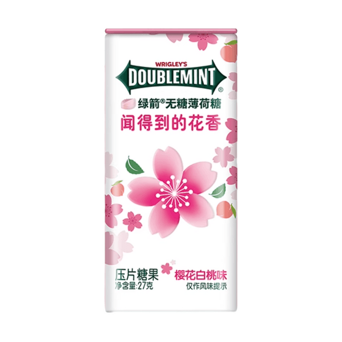 绿箭 无糖花香薄荷糖 樱花白桃味 27g 【约35粒】