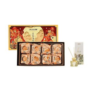 Lava Custard Mooncake 8 Pieces 12.70oz + Blooming Flowers Osmanthus Flameless Aromatherapy 4.06 fl oz【2 Combo Packs】