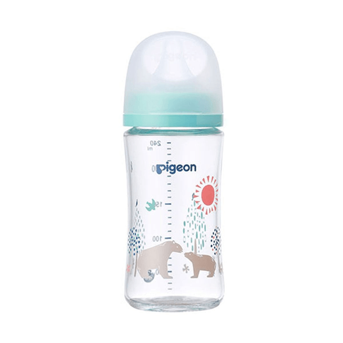 Newborn third generation heat-resistant glass bottle 240ml bear