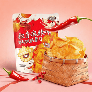 Fresh Cut Wavy Potato Chips, Spicy Sichuan Pepper Flavor, 4.59 oz