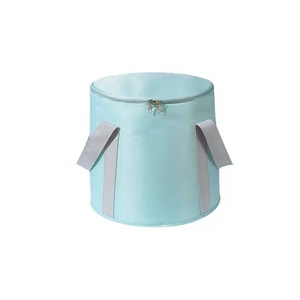 【中国直邮】TIMESWOOD  可折叠泡脚袋 蓝灰色(中高款) 1件 便携户外 旅行洗衣桶洗脸盆