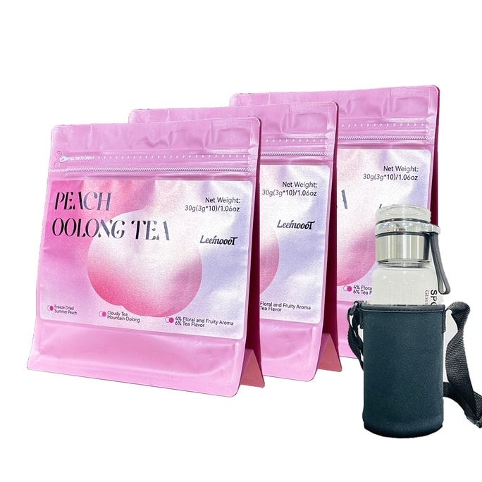 Peach Oolong Tea 30g (Pack Of 3)+1 Pc Large Capacity Glass Cup