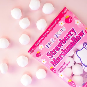 Sanrio Hello Kitty Strawberry Marshmallows - Japanese Candy Filled with Strawberry Jelly, 3.17oz