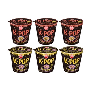 K-POP 스타의 비밀 컵라면, 매콤한 소고기 맛, 1.33oz 【 저칼로리 】【튀기지 않은 녹두 & 감자 국수 수프 】