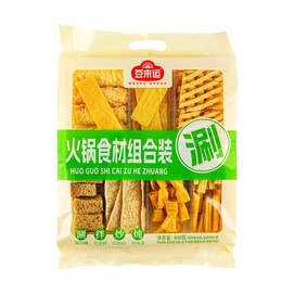 豆来运 豆制品火锅食材组合装 400g 【一包享受7种产品 涮拌炒炖都美味】【响铃卷+豆皮+腐竹+豆花结+花干+豆筋+面筋+烤麸】
