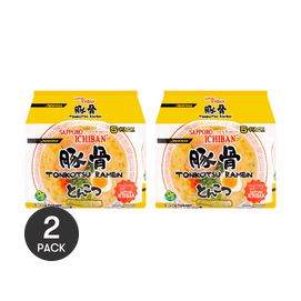 Japanese Style Ramen Noodles Tonkotsu Flavor - Instant Noodle , 5 Packs* 3.7oz*2【Value Pack】