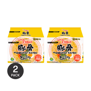 Japanese Style Ramen Noodles Tonkotsu Flavor - Instant Noodle , 5 Packs* 3.7oz*2【Value Pack】