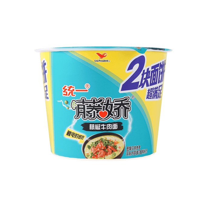 台湾统一  大面饼藤椒牛肉面 2块面饼