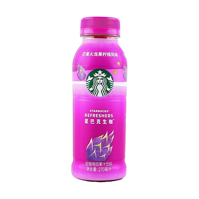 STARBUCKS 星巴克 生 芒果火龍果檸檬風味 輕咖啡因果汁飲料 270ml