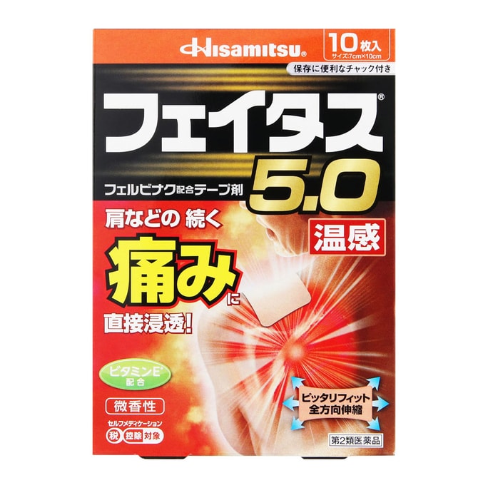 HISAMITSU 5.0 Warmth Patch Anti-inflammatory And Analgesic Plaster For Waist 10 Pieces