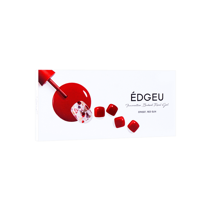 韩国EDGEU 足部美甲凝胶贴指甲贴片 #EPA507 红日