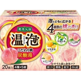 日本 EARTH  温泡 ONPO 桃子碳酸泡澡锭 20个装