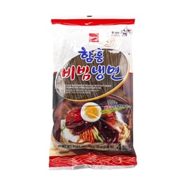 Korean Style Cold Buckwheat Noodle with Hot Sauce - Hamheung Bibim Naengmyeon ,4 Servings, 22 oz