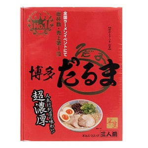 【일본에서 온 다이렉트 메일】일본 하카타 라면 DARUMA 일본 전체 매출 1위 두꺼운 돼지 뼈 라면 반생면 3인분