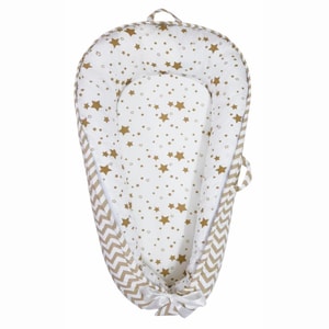 Baby Lounger Organic Cotton Lounger for Baby Reversible Breathable Adjustable Portable - Star Collection