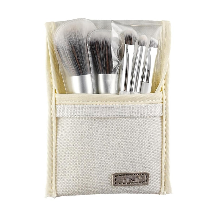 Mini Set de Pinceaux Maquillage, 5pcs - Poils Doux Végans | Pochette Incluse 4