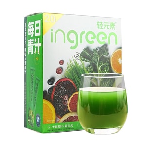 INGREEN轻元素 益生元青汁粉 高膳食纤维代餐粉 大麦若叶青汁 3.5g*30条 >66%膳食纤维 维生素VB1/VB2/VC