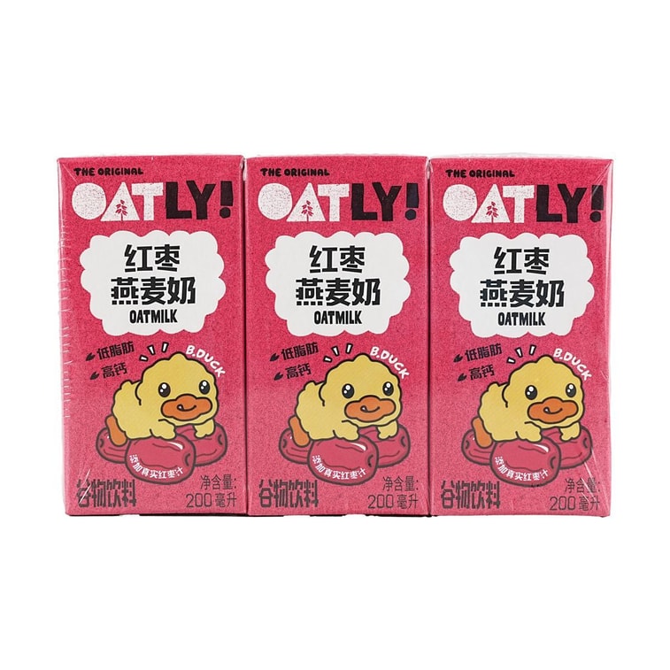 Oatly Red Date Oat Milk 6.76 fl oz * 3 packs【Little Yellow Duck Collaboration】 4