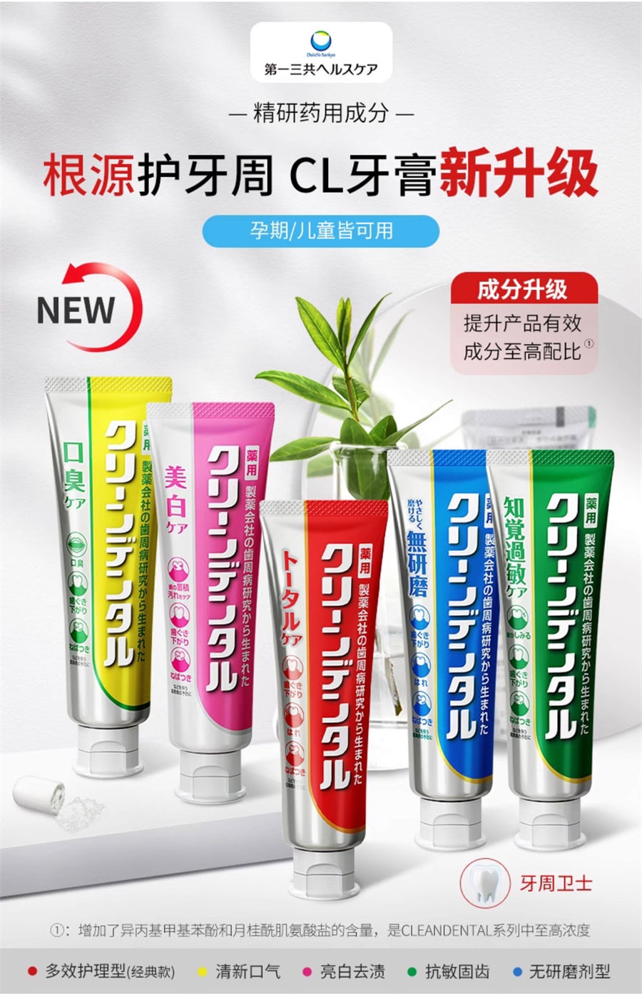 【日本直郵】 日本 DAIICHI-SANKYO 第一三共 紅管藥用牙膏 牙周衛士 護齦 清新口氣 含氟 100g